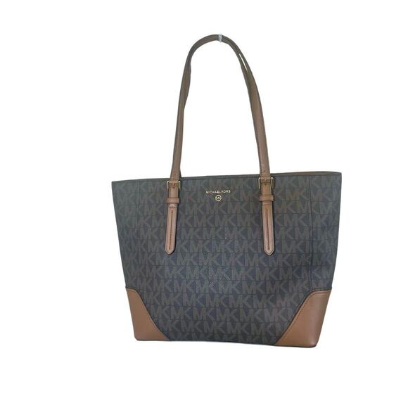 NEW MICHAEL KORS ARIA LARGE TOTE BAG BROWN/ACORN GOLD ACCENTS CARRYALL VERSATILE - Picture 12 of 16